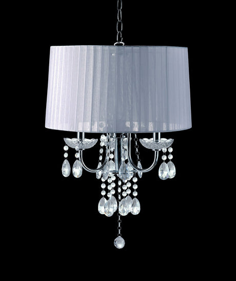 Jada Chrome/White Ceiling Lamp from Furniture of America - Luna Furniture