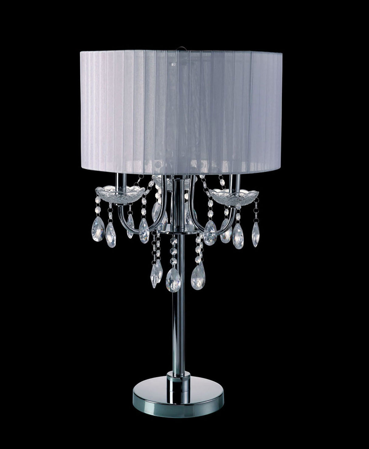 Jada Chrome/White Table Lamp from Furniture of America - Luna Furniture