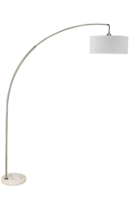 Jess Brushed Steel Arch Lamp from Furniture of America - Luna Furniture