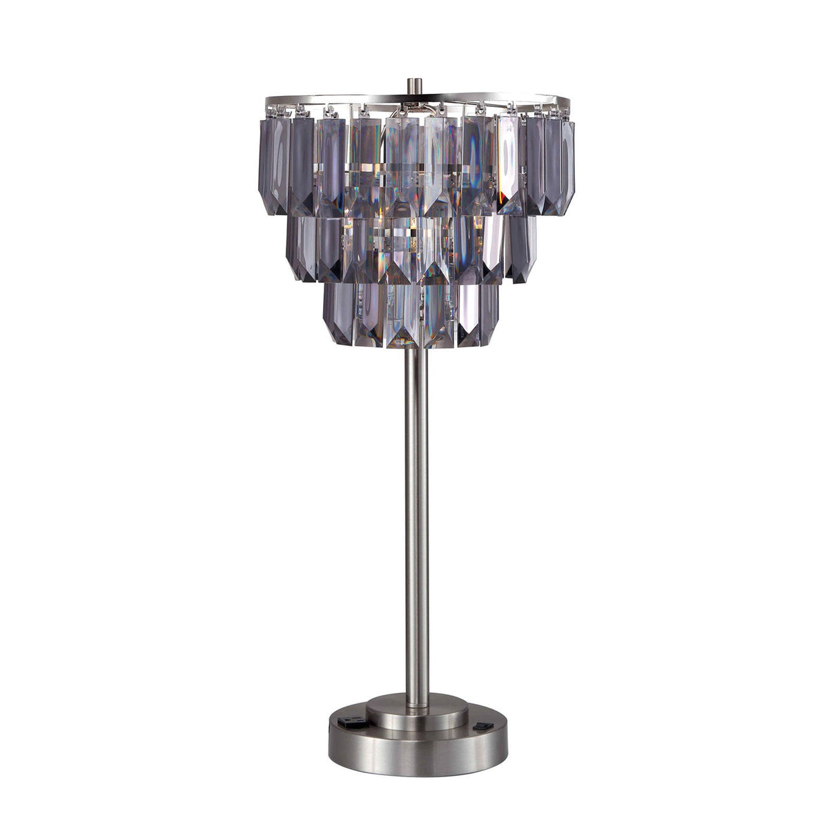 Meg Black/Chrome Table Lamp from Furniture of America - Luna Furniture