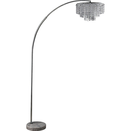 Julie Chrome Floor Lamp from Furniture of America - Luna Furniture