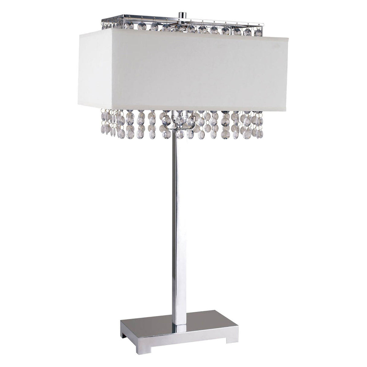 Naya Chrome/White Table Lamp from Furniture of America - Luna Furniture