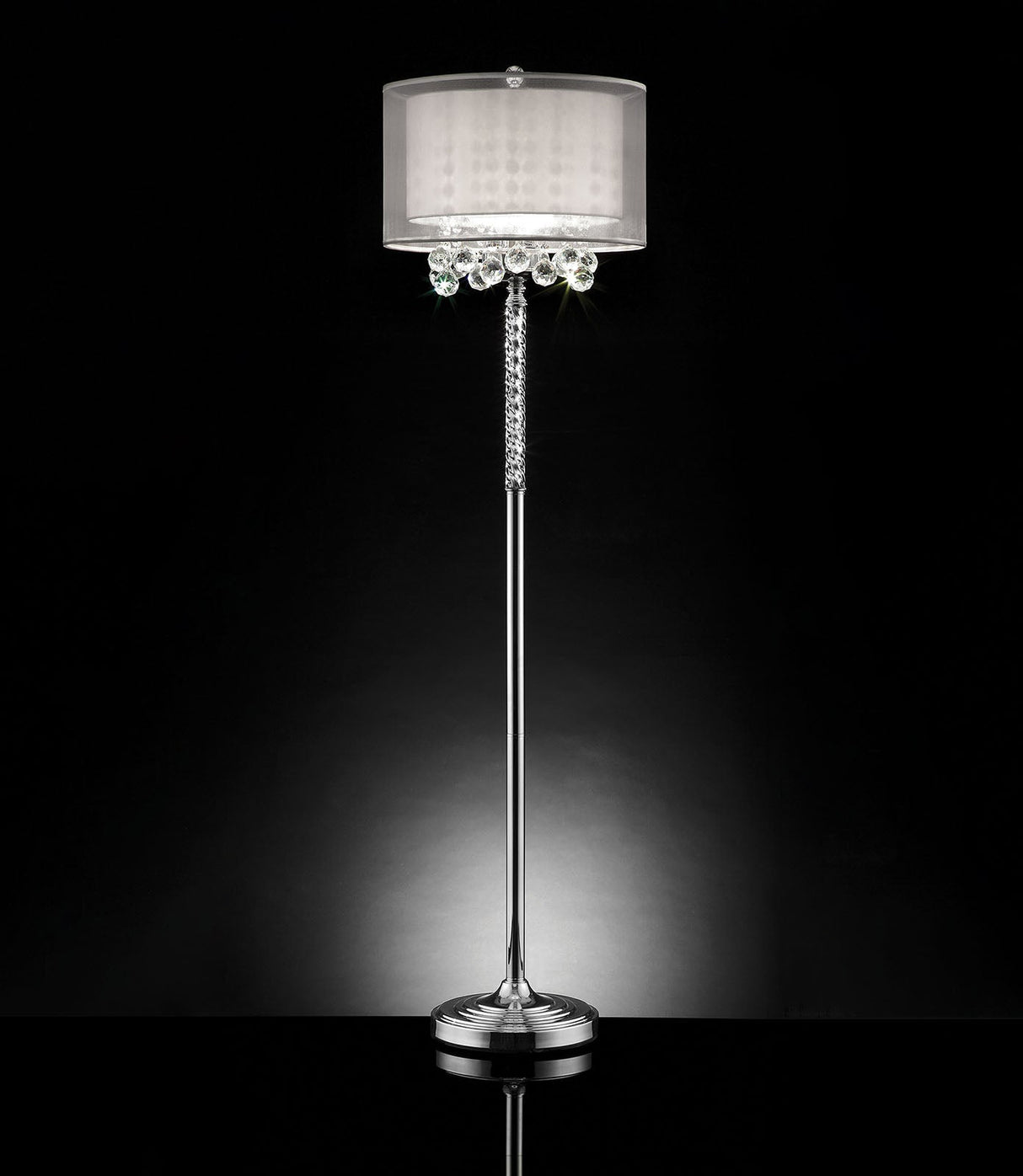 Lila Silver Floor Lamp from Furniture of America - Luna Furniture