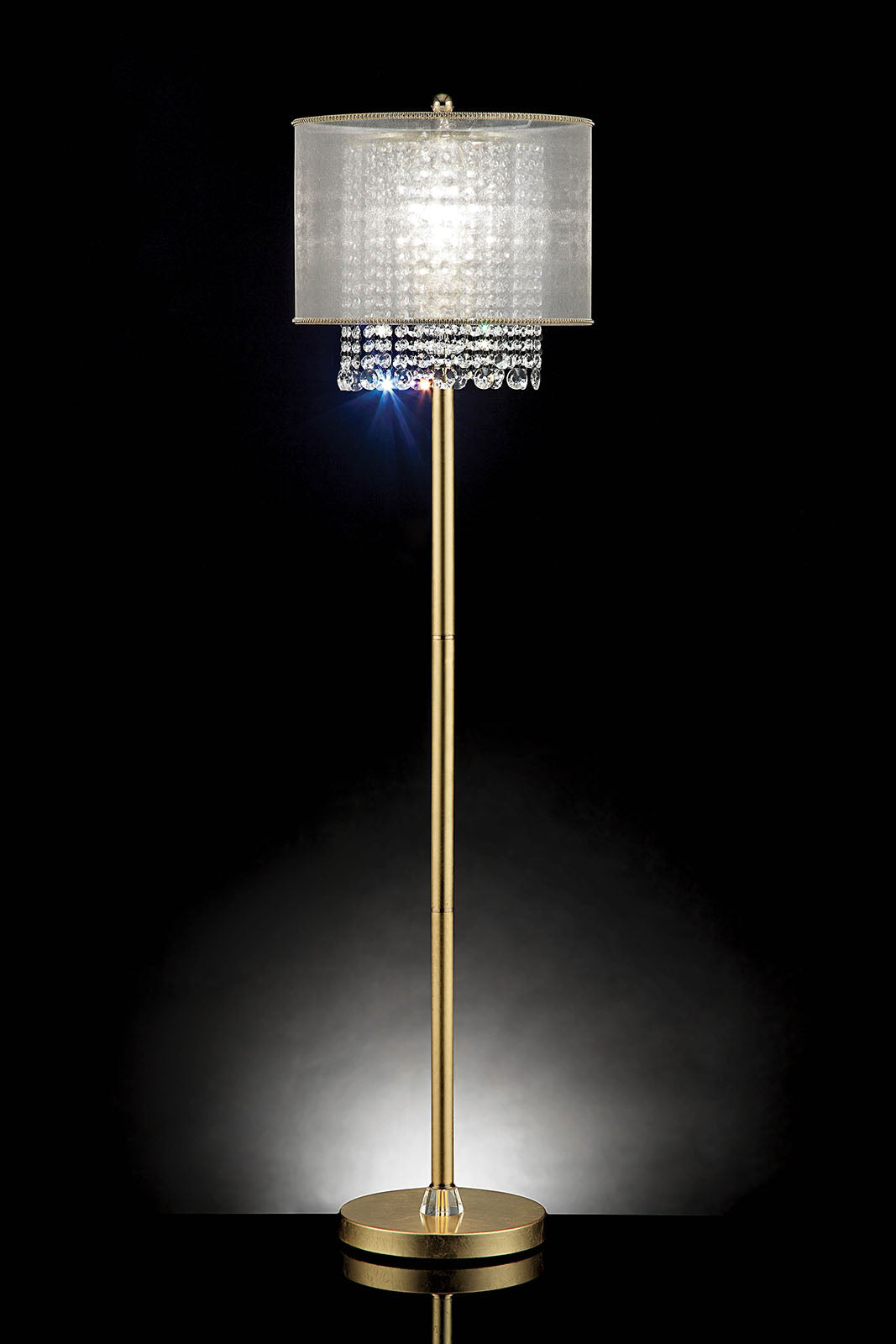 Ana Gold Floor Lamp from Furniture of America - Luna Furniture