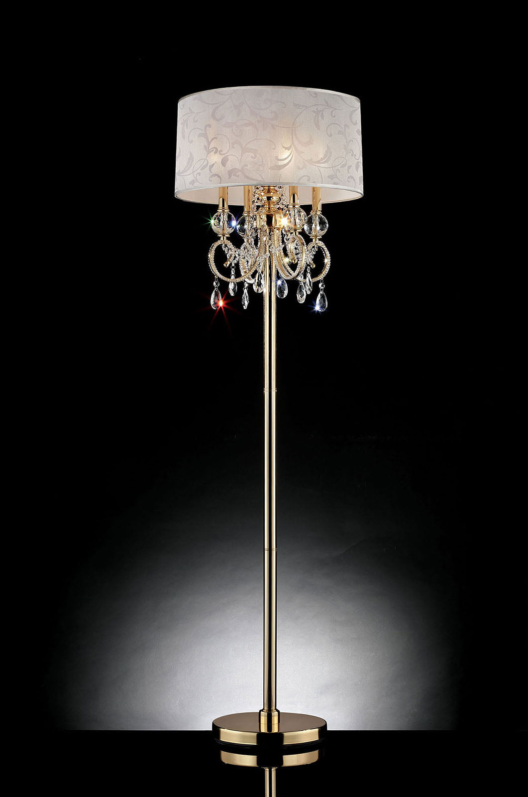 Deborah Gold Floor Lamp from Furniture of America - Luna Furniture