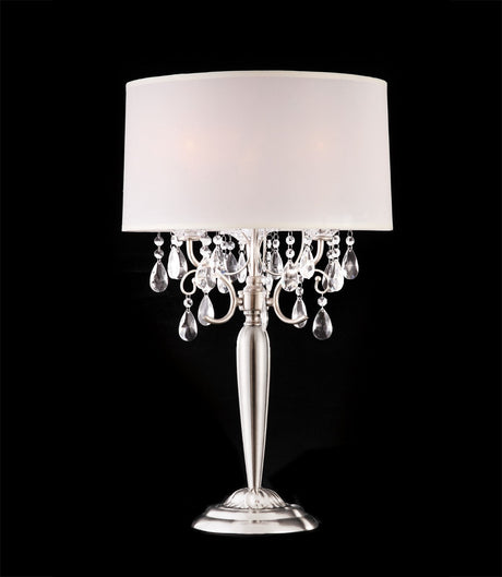 Sophy White/Chrome Table Lamp from Furniture of America - Luna Furniture