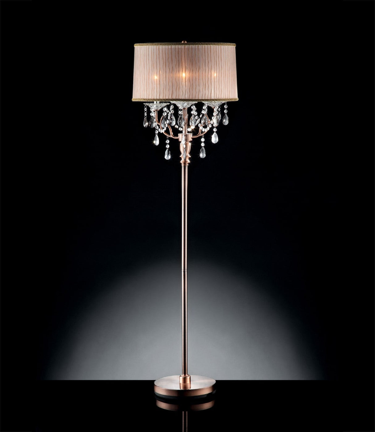 Cecelia Copper Floor Lamp from Furniture of America - Luna Furniture