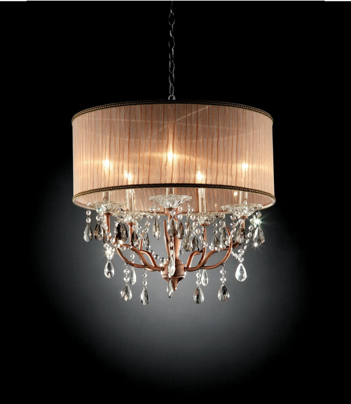 Cecelia Copper Ceiling Lamp from Furniture of America - Luna Furniture