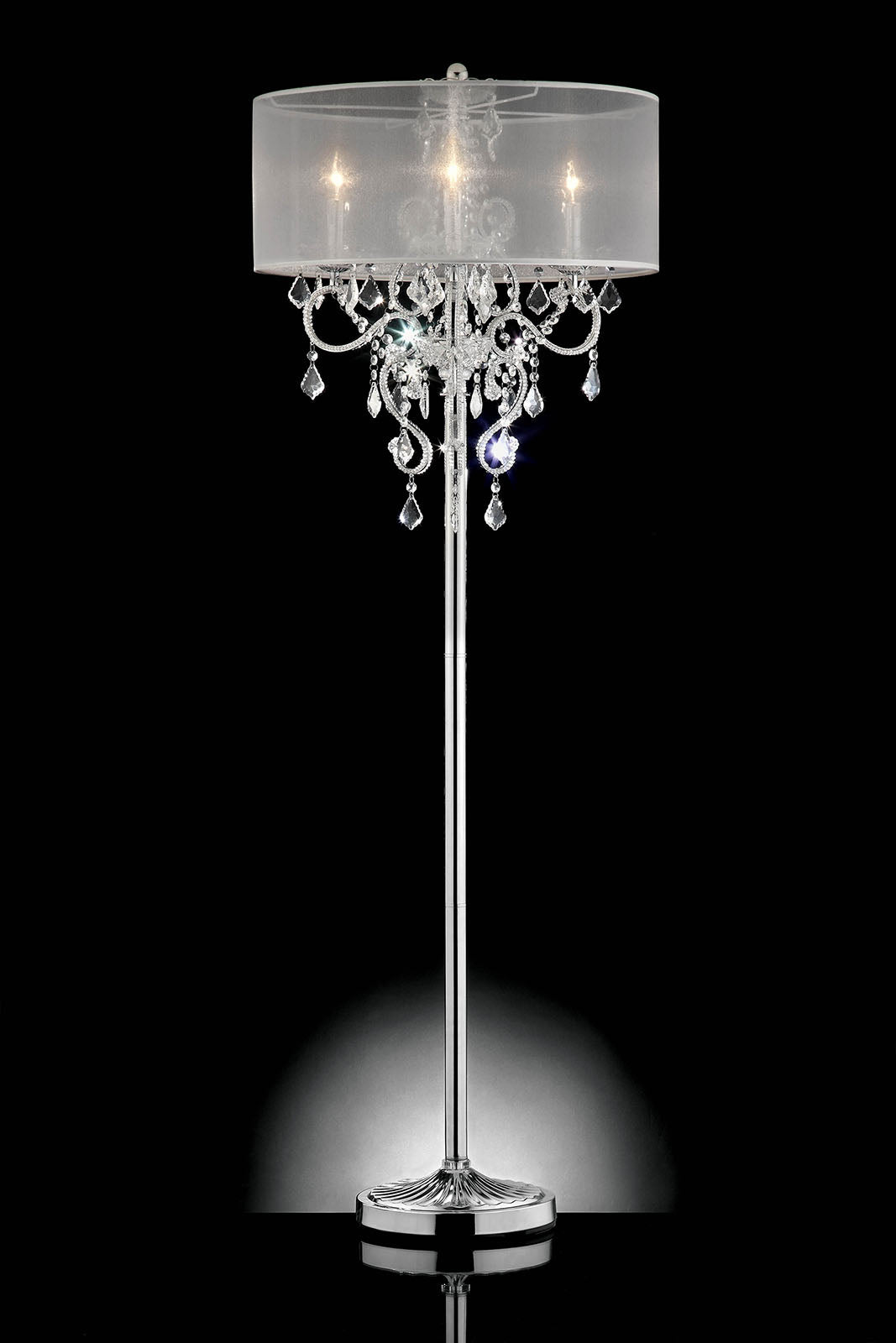 Rigel Silver Floor Lamp from Furniture of America - Luna Furniture