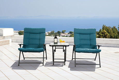 Bastia Teal 3 Pc. Conversation Set from Furniture of America - Luna Furniture