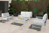 Shomari White 5 Pc. Wicker Sofa Set from Furniture of America - Luna Furniture