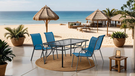 Pierro Blue 5 Pc. Outdoor Dining Set from Furniture of America - Luna Furniture