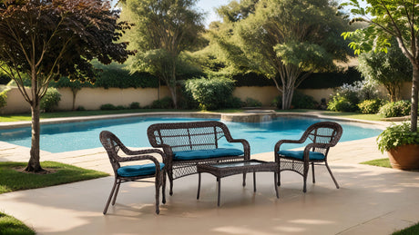 Oliveri Brown/Dark Teal 5 Pc. Outdoor Set from Furniture of America - Luna Furniture