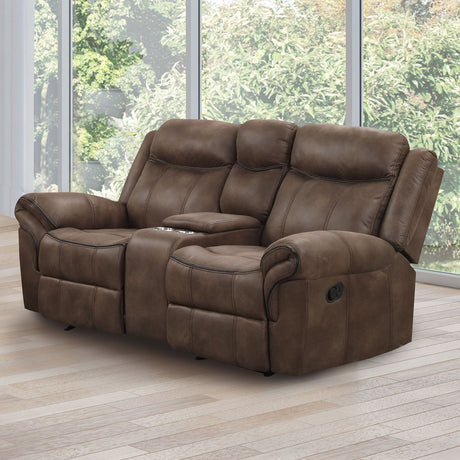 Agata Brown Glider Recliner Loveseat from Furniture of America - Luna Furniture