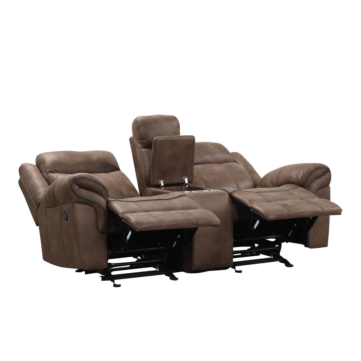 Agata Brown Glider Recliner Loveseat from Furniture of America - Luna Furniture