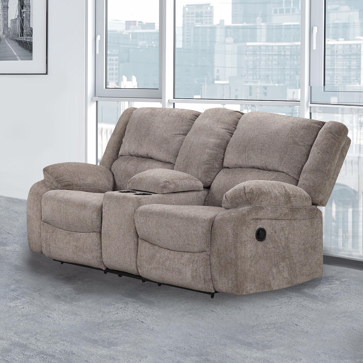 Cosimo Mocha Manual Loveseat from Furniture of America - Luna Furniture