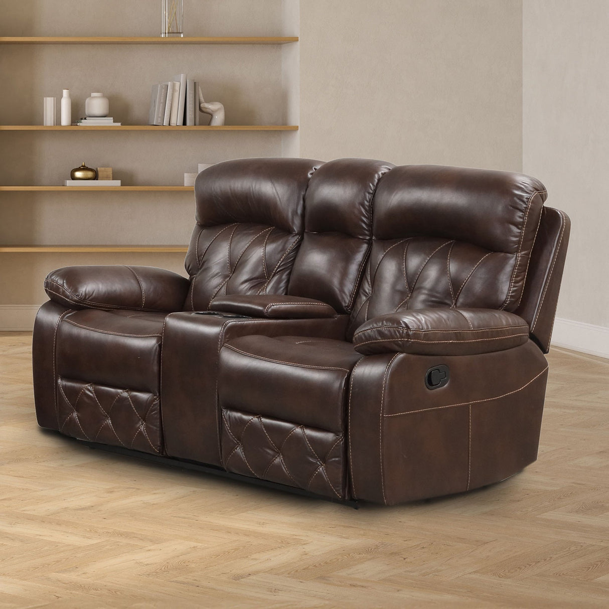 Osias Brown Manual Loveseat from Furniture of America - Luna Furniture