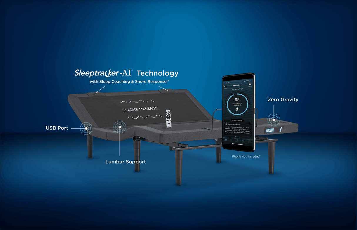 TEMPUR-Ergo® Smart Adjustable Power Base, Split Cal King Size -  Tempur-Pedic - Luna Furniture