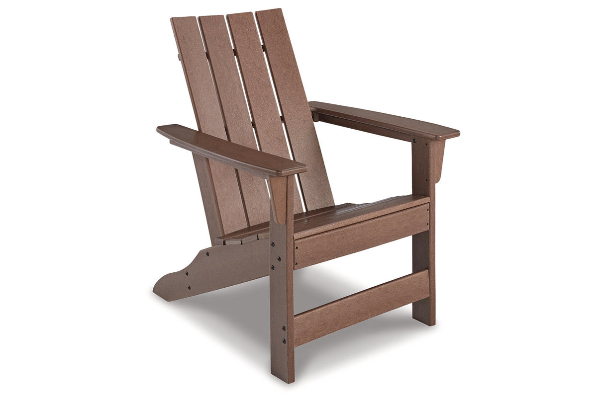 Emmeline Brown 2 Adirondack Chairs with Tete-A-Tete Table Connector -  Ashley - Luna Furniture