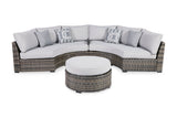 Harbor Court Gray 2-Piece Outdoor Sectional with Ottoman -  Ashley - Luna Furniture