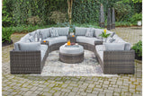 Harbor Court Gray 9-Piece Outdoor Sectional with Ottoman -  Ashley - Luna Furniture