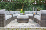 Harbor Court Gray 9-Piece Outdoor Sectional with Ottoman -  Ashley - Luna Furniture