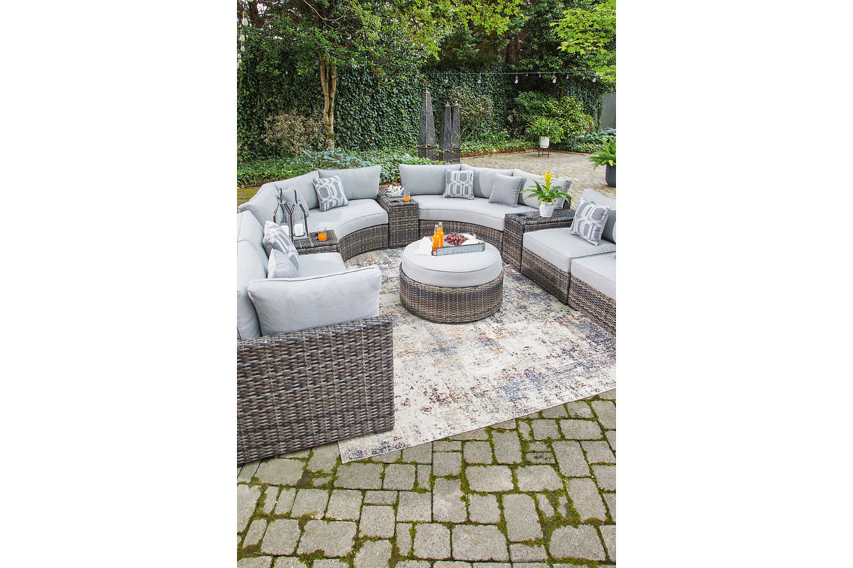 Harbor Court Gray 9-Piece Outdoor Sectional with Ottoman -  Ashley - Luna Furniture