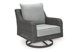 Elite Park Gray Outdoor Sofa, 2 Lounge Chairs and Coffee Table -  Ashley - Luna Furniture