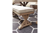 Beachcroft Beige Outdoor Dining Table with 4 Chairs and Bench -  Ashley - Luna Furniture