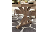 Beachcroft Beige Outdoor Dining Table with 4 Chairs and Bench -  Ashley - Luna Furniture