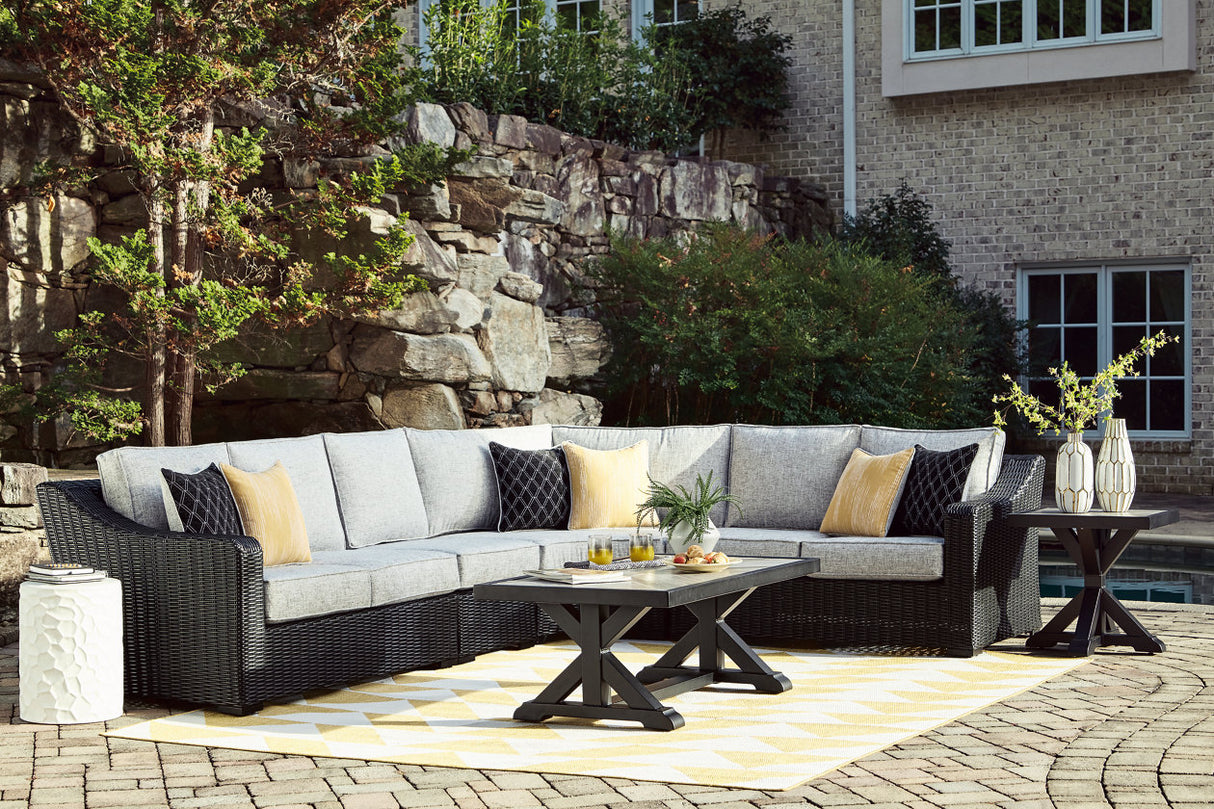 Beachcroft Black 4-Piece Outdoor Sectional -  Ashley - Luna Furniture