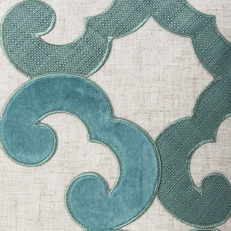 Lily Beige/Teal Throw Pillow from Furniture of America - Luna Furniture