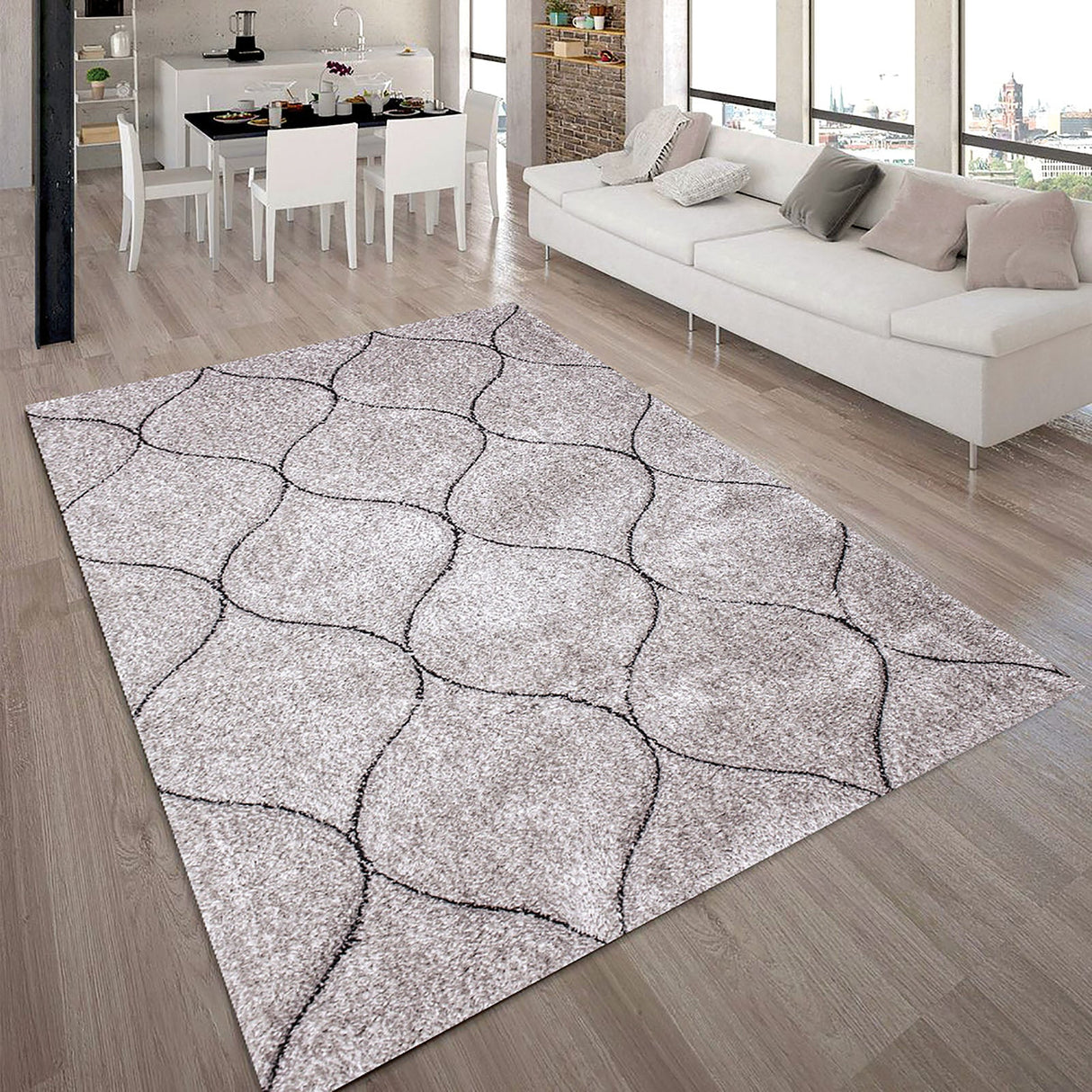 Hepsiba Ogee Beige Area Rug from Furniture of America - Luna Furniture