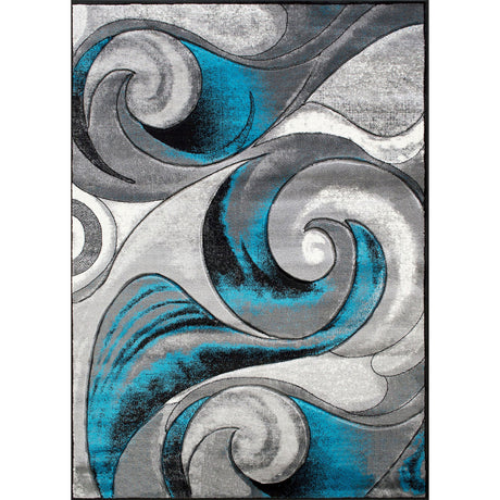 Niksar Turquoise Area Rug from Furniture of America - Luna Furniture