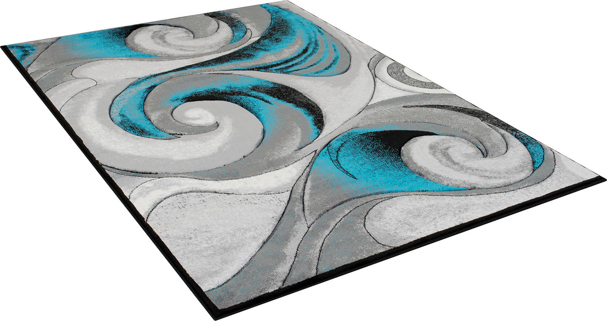 Niksar Turquoise Area Rug from Furniture of America - Luna Furniture