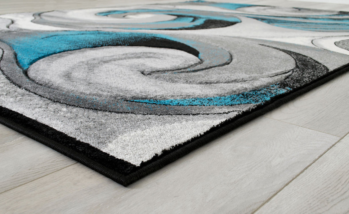 Niksar Turquoise Area Rug from Furniture of America - Luna Furniture