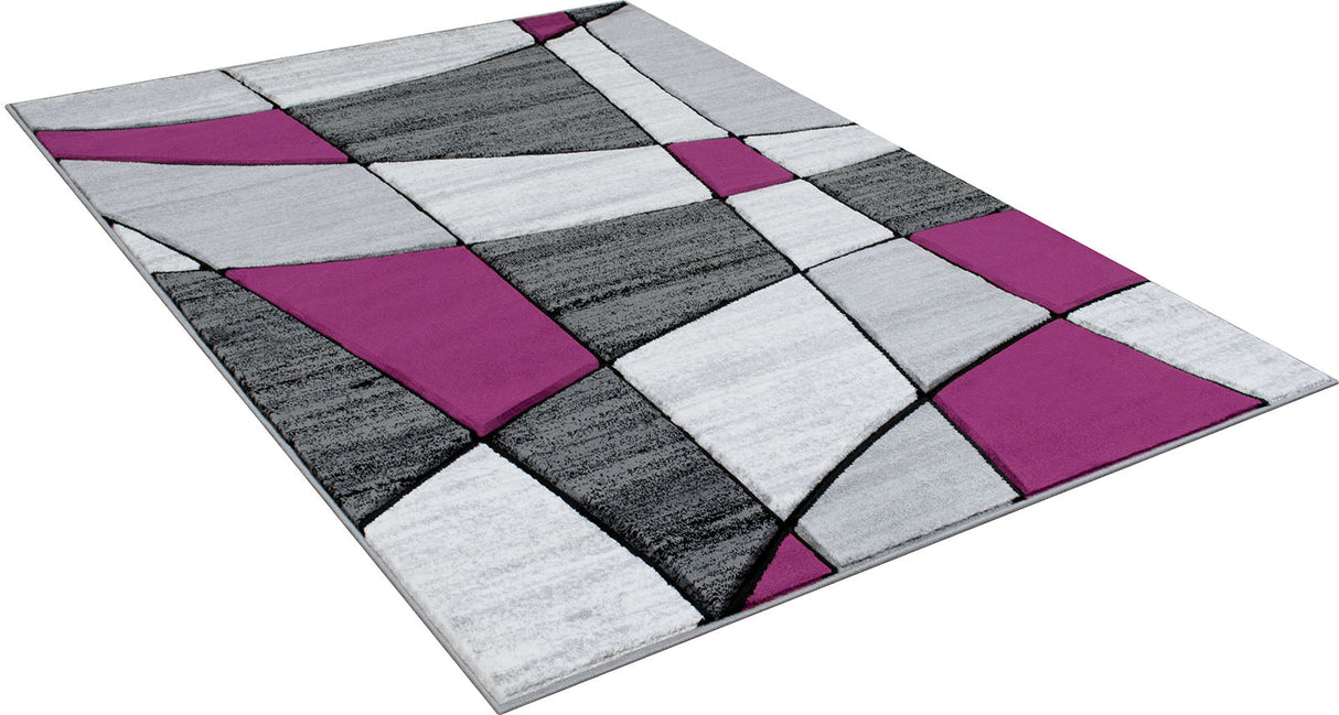 Niksar Gray/Purple Area Rug from Furniture of America - Luna Furniture