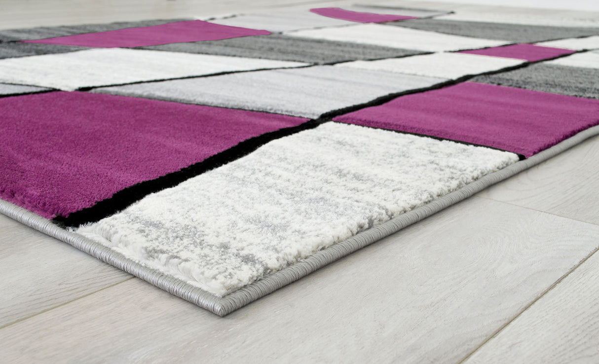 Niksar Gray/Purple Area Rug from Furniture of America - Luna Furniture