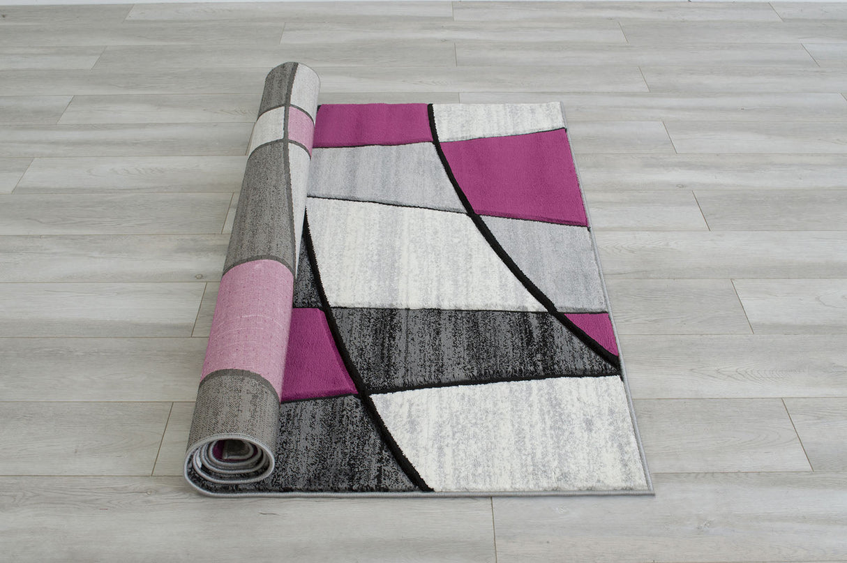 Niksar Gray/Purple Area Rug from Furniture of America - Luna Furniture