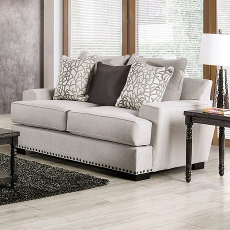 Picotee Light Gray/Charcoal Loveseat from Furniture of America - Luna Furniture