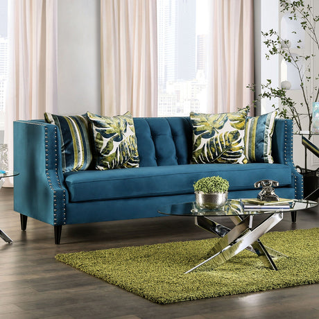 Azuletti Dark Teal/Apple Green Sofa from Furniture of America - Luna Furniture