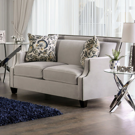 Montecelio Light Gray/Navy Loveseat from Furniture of America - Luna Furniture