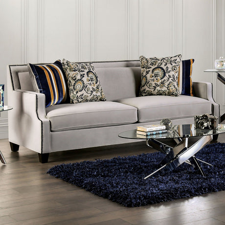 Montecelio Light Gray/Navy Sofa from Furniture of America - Luna Furniture