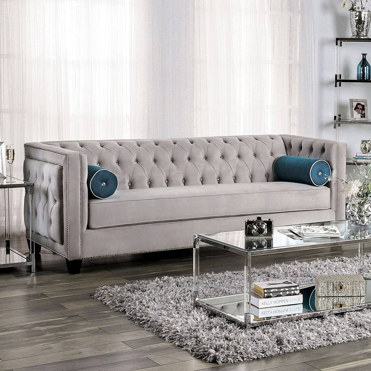 Silvan Gray Sofa from Furniture of America - Luna Furniture