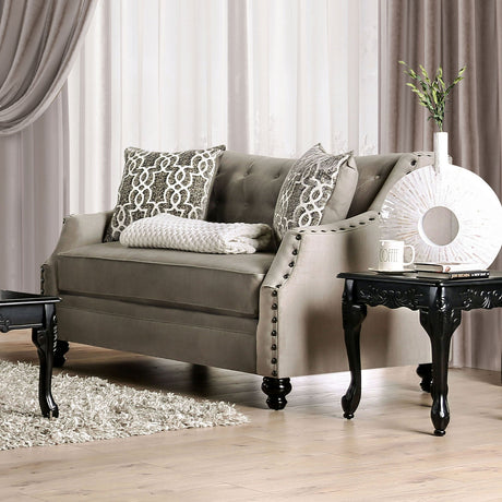 Ezrin Light Brown Loveseat from Furniture of America - Luna Furniture