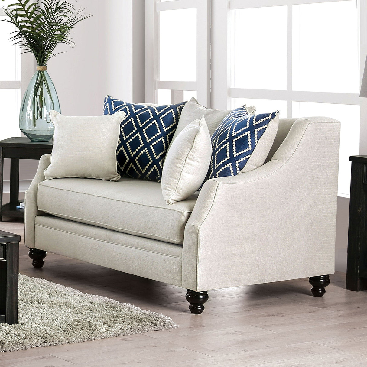 Nefyn Ivory Loveseat from Furniture of America - Luna Furniture