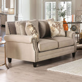 Briana Beige/Gold Loveseat from Furniture of America - Luna Furniture