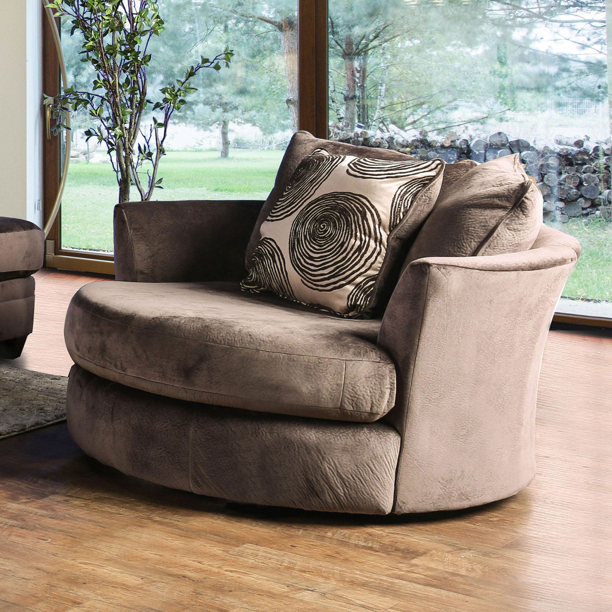 Bonaventura Brown Swivel Chair from Furniture of America - Luna Furniture