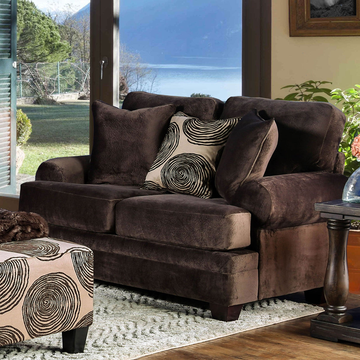 Bonaventura Brown Loveseat from Furniture of America - Luna Furniture