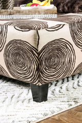 Bonaventura Brown/Pattern Ottoman from Furniture of America - Luna Furniture